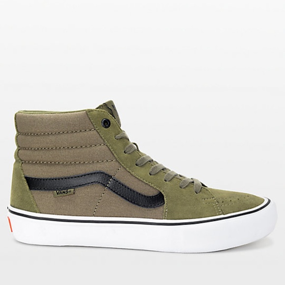 olive skate high vans